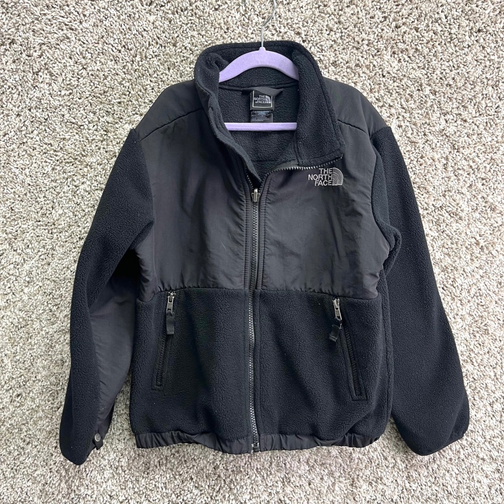 The North Face Jacket Boys Small (7/8) Black Denali Fleece Full Zip Up
